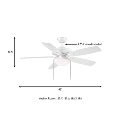 Hampton Bay Gazebo III 52 in. Indoor Outdoor Wet Rated White Ceiling Fan w Light
