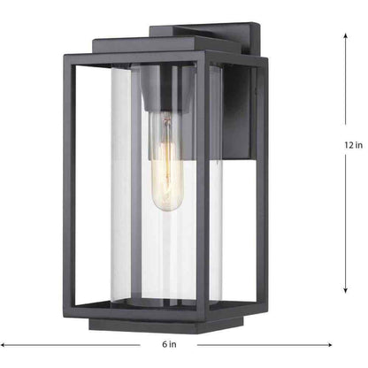 Progress Lighting Macstreet 1-Light Matte Black Modern Outdoor Wall Lantern