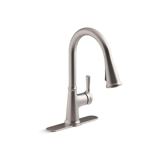 KOHLER Tyne Single-Handle Pull-Down Sprayer Kitchen Faucet in Vibrant Stainless