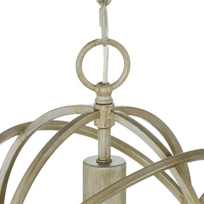 Home Decorators Sarolta Sands Silver Leaf Mini Pendant Light Fixture Caged Orb