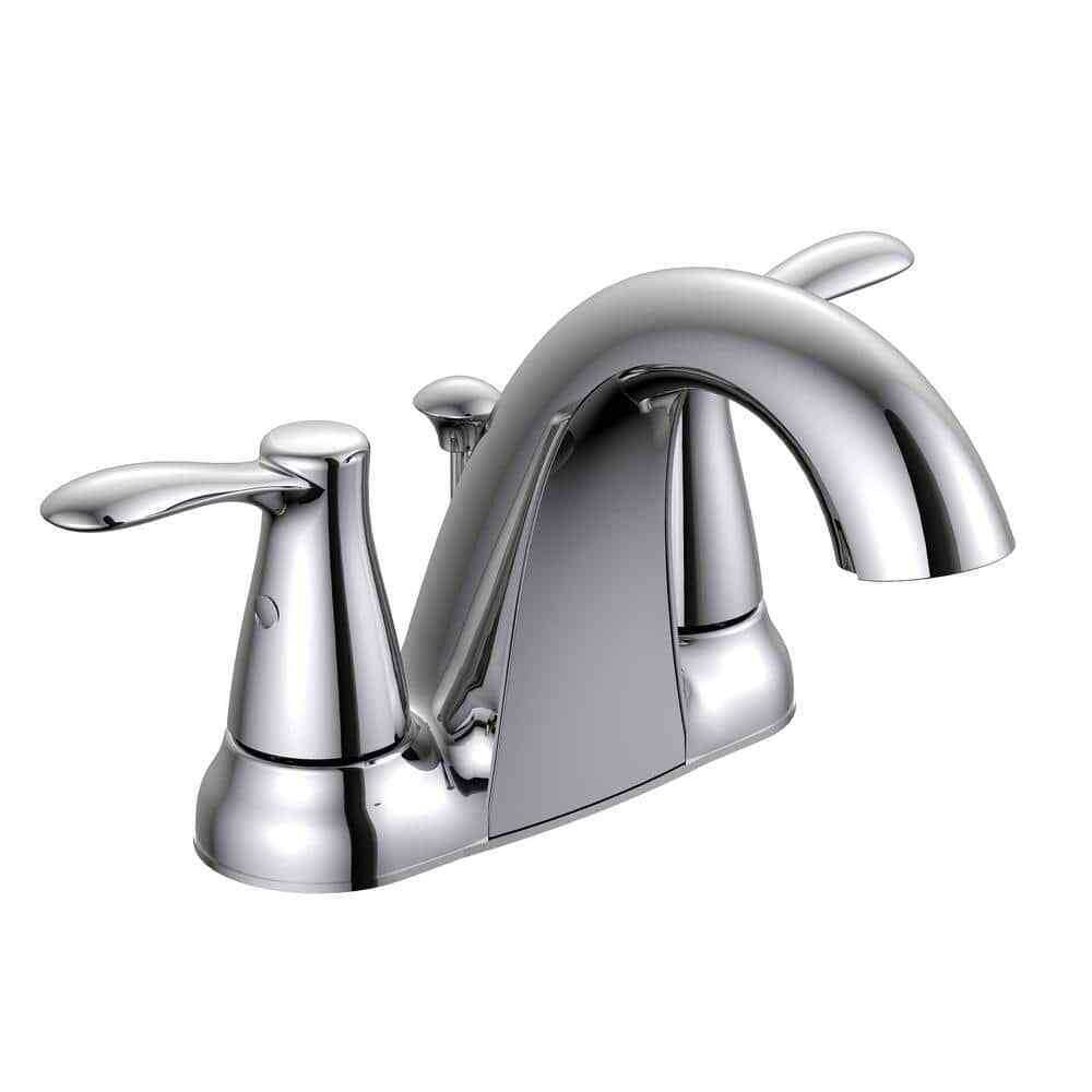 Glacier Bay Gable 4 in. Centerset 2-Handle Mid-Arc Bathroom Faucet in Chrome
