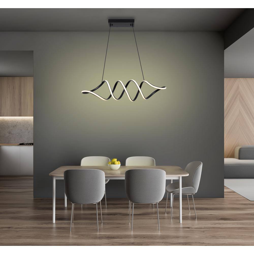 ARTIVA Infinito LED Black Modern Unique Statement Geometric Chandelier Pendant