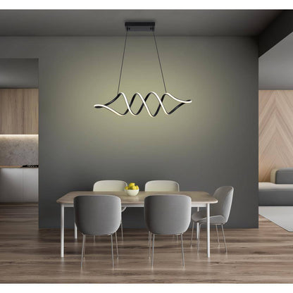 ARTIVA Infinito LED Black Modern Unique Statement Geometric Chandelier Pendant