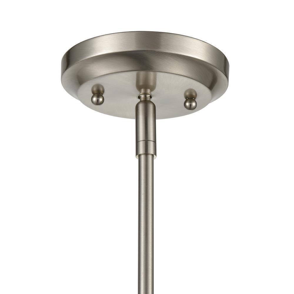 Light Society Sienna 1-Light Satin Nickel Pendant with Clear Glass Shade