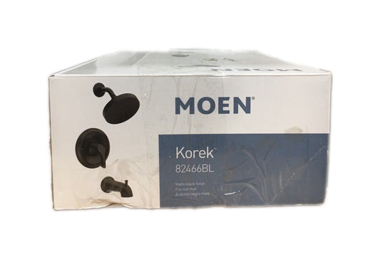 MOEN Korek Single-Handle 1-Spray Showerhead Tub and Shower Faucet in Matte Black