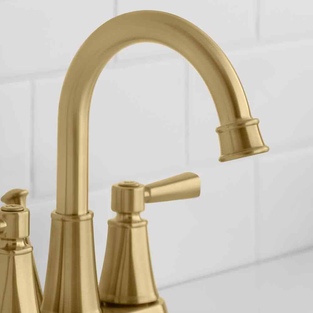 Glacier Bay Melina 4" Centerset 2-Handle High-Arc Bathroom Faucet in Matte Gold