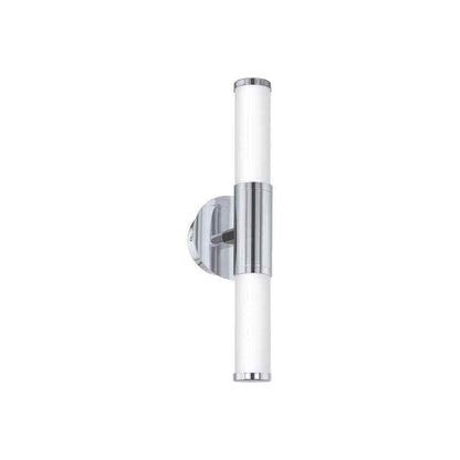 Eglo Palmera Chrome LED Bathroom Vanity Light with Etched Glass Shades