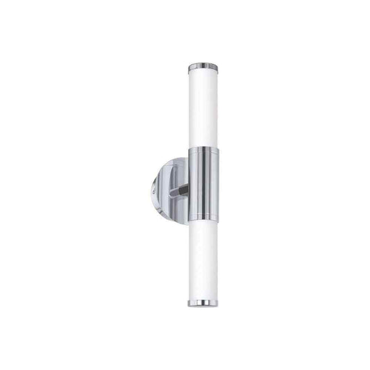 Eglo Palmera Chrome LED Bathroom Vanity Light with Etched Glass Shades
