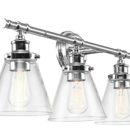 Globe Electric Parker 4-Light Chrome Vanity Light with Clear Glass Shades 51446