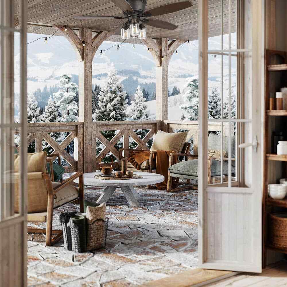 Hampton Bay Stoneridge 52 in. Indoor/Outdoor LED Bronze Ceiling Fan w Light Kit