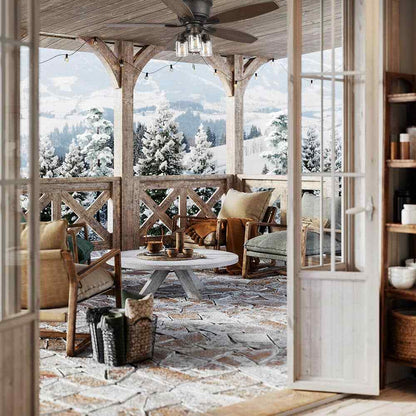 Hampton Bay Stoneridge 52 in. Indoor/Outdoor LED Bronze Ceiling Fan w Light Kit