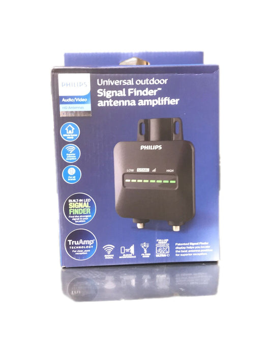 Philips Universal Outdoor HDTV Antenna Amplifier Built-In Signal Strength Meter