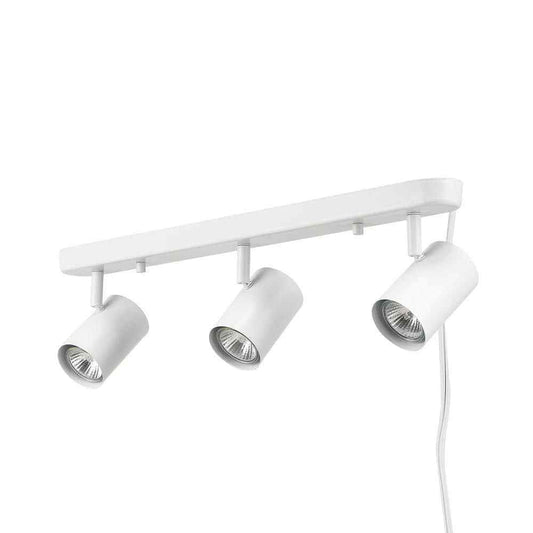 Globe Electric Dale 3-Light Matte White Plug-In Linear Track Lighting Kit