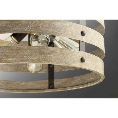 Progress Lighting Gulliver 8-1/2 in. 1-Light Graphite Coastal Drum Mini-Pendant