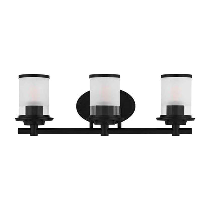 Hampton Bay Truitt 23.25 in. 3-Light Matte Black Modern Transitional Vanity