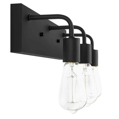 Hampton Bay Northvale 24 in. 3-Light Matte Black and Brass Bathroom Vanity Light