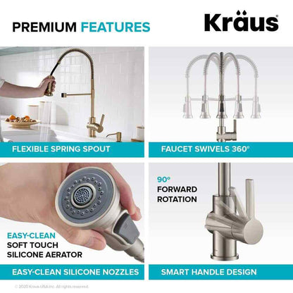 KRAUS Britt Single Handle Commercial Style Kitchen Faucet