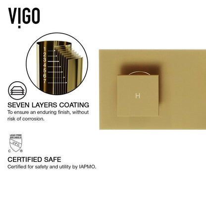 VIGO Titus Single-Hole Wall Mount Bathroom Faucet in Matte Brushed Gold