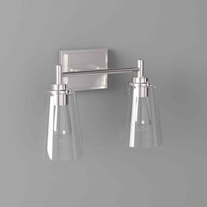 Hampton Bay 15 in. Wakefield Brushed Nickel Bathroom Vanity Light w/ Clear Glass