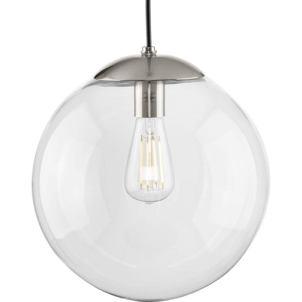 Progress Lighting Atwell 1-Light Brushed Nickel Large Pendant Hanging Light
