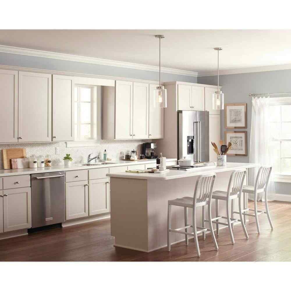 Hampton Bay Mullins 6.75 in. 1-Light Brushed Nickel Mini Pendant