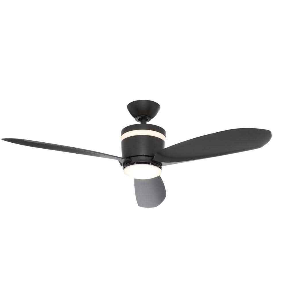 Home Decorators Collection Federigo 48 in. LED Matte Black Ceiling Fan SW1618MBK