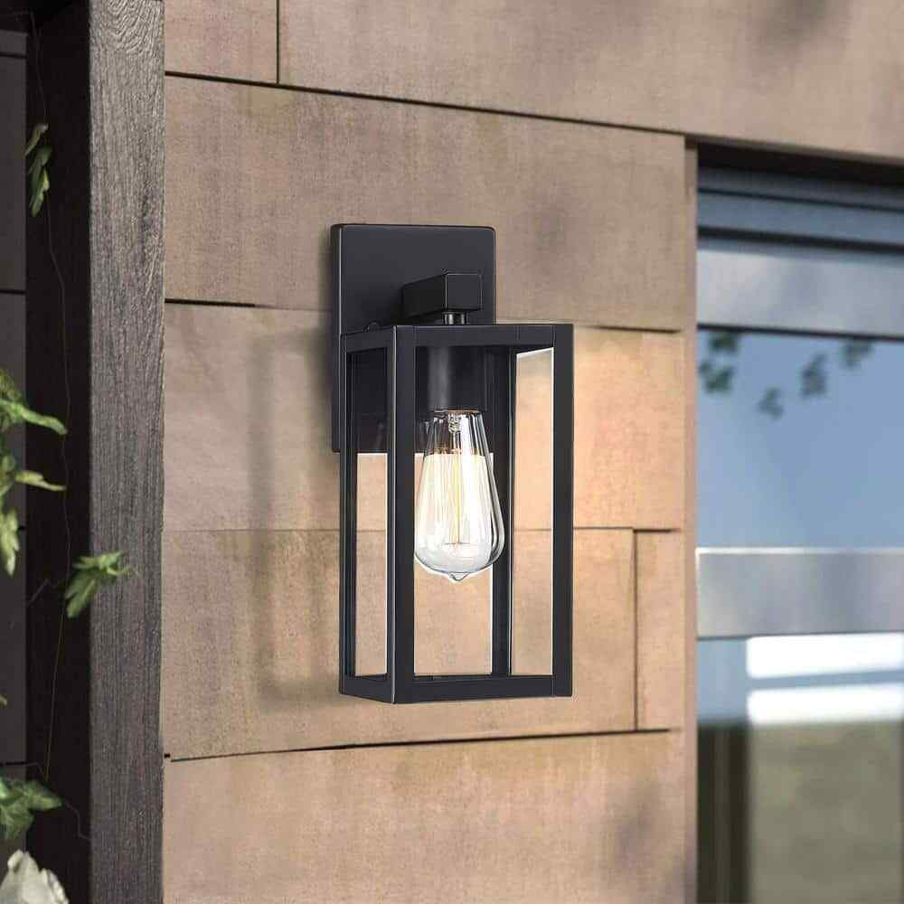Hukoro Martin 1-Light Black Outdoor Wall Lantern Sconces 2-Pack F87702-BK