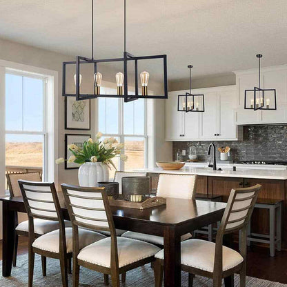 EDISLIVE Ferrill 4-Light Modern Kitchen Island Industrial Linear Chandelier