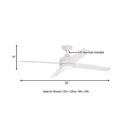 Home Decorators Mercer 52 in. LED Indoor White Ceiling Fan w/ Light Kit
