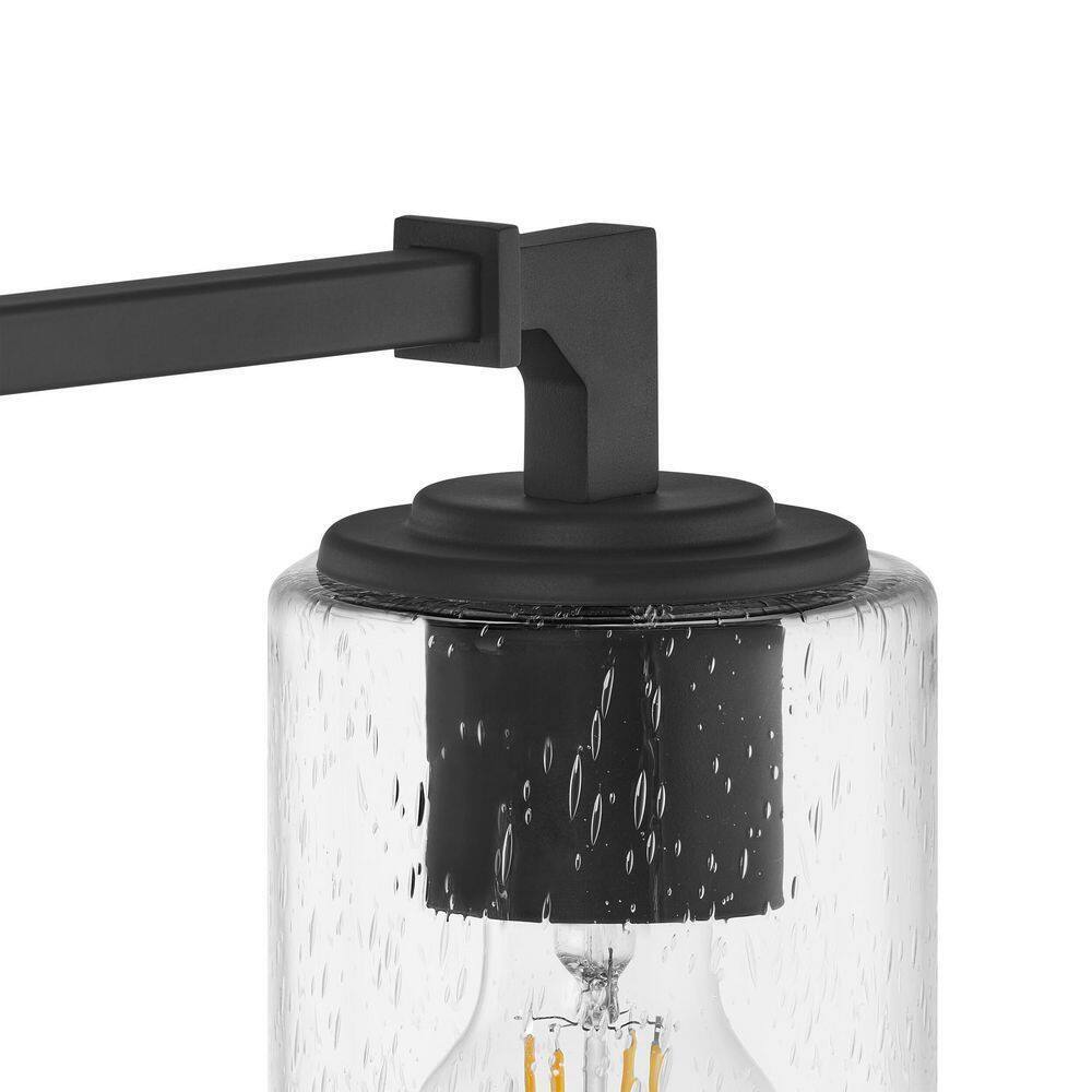 Home Decorators Helenwood 30.75 in. 4-Light Matte Black Bathroom Vanity Light