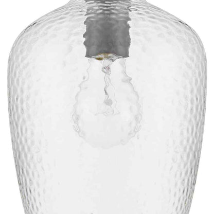 Hampton Bay Gillian 1-Light Coal Mini-Pendant Light with Clear Hammered Glass