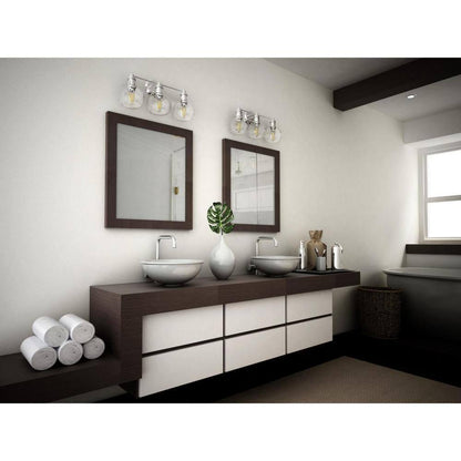 Progress Lighting Hansford 3-Light Polished Nickel Clear Glass Vanity Light