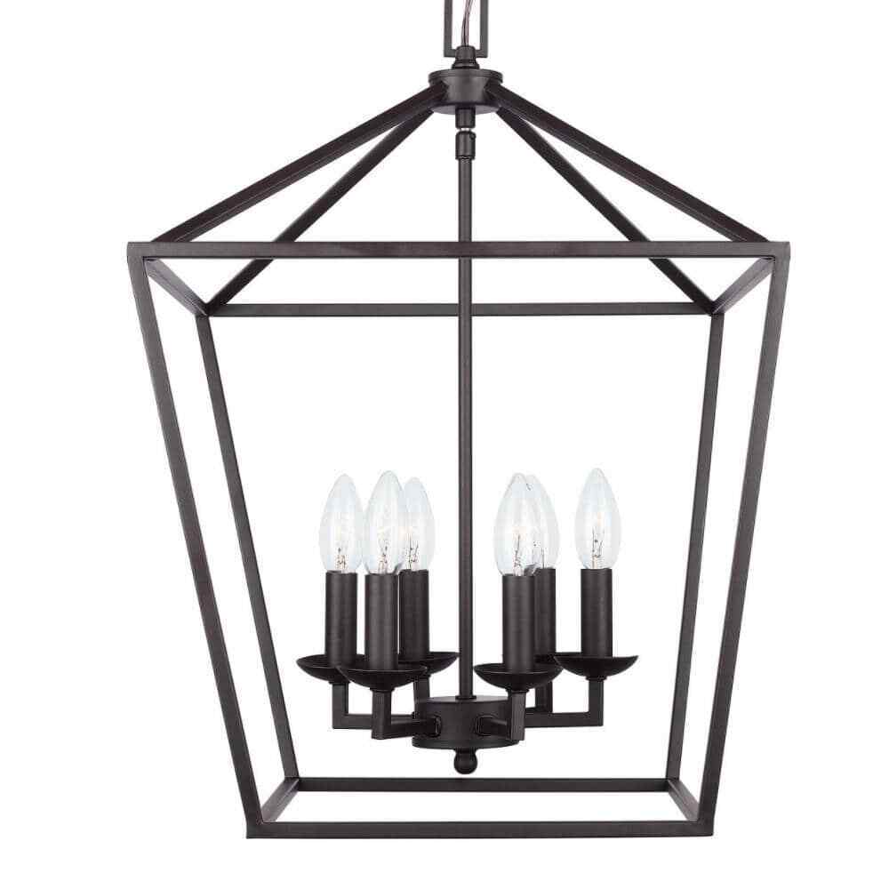 Home Decorators Weyburn 6-Light Bronze Farmhouse Chandelier Light Fixture