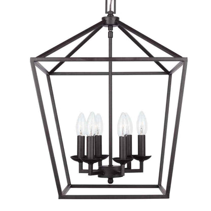 Home Decorators Weyburn 6-Light Bronze Farmhouse Chandelier Light Fixture