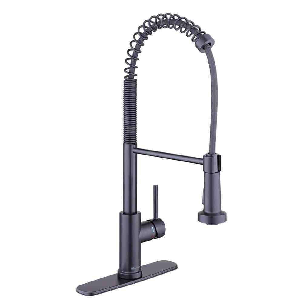 Glacier Bay Paulina One-Handle  Pull Down Sprayer Kitchen Faucet in Matte Black