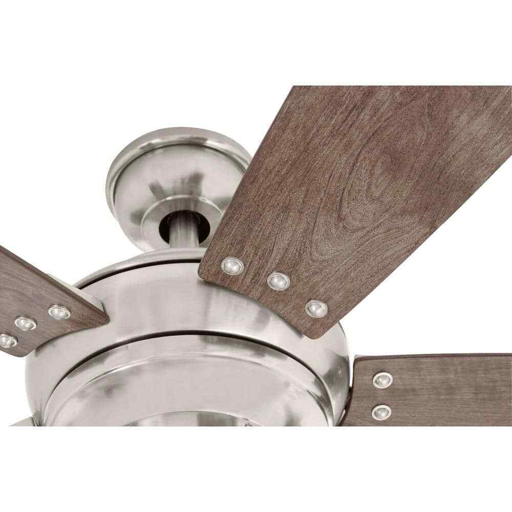 Home Decorators Raina 52 in. LED Outdoor Brushed Nickel Ceiling Fan w/ Light