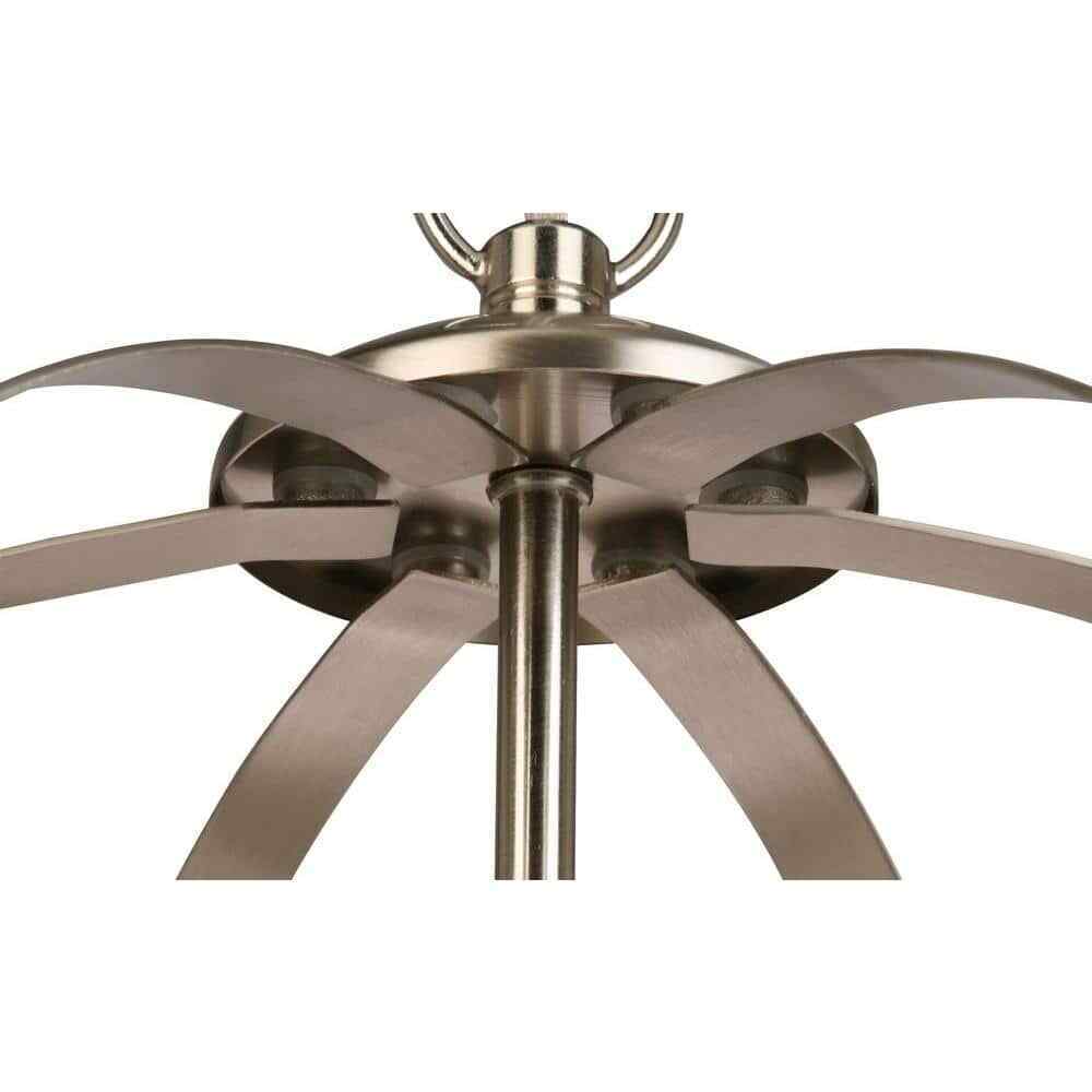 Hampton Bay Findlay 3-Light Brushed Nickel Chandelier w/ Etched White Glass