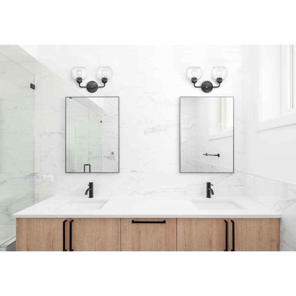 Home Decorators Collection Jill 16 in. 2-Light Black Vanity Light