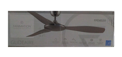 FANIMATION GlideAire 52 in. Brushed Nickel w/ Brushed Nickel Blades Ceiling Fan