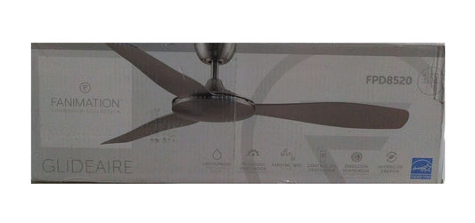 FANIMATION GlideAire 52 in. Brushed Nickel w/ Brushed Nickel Blades Ceiling Fan