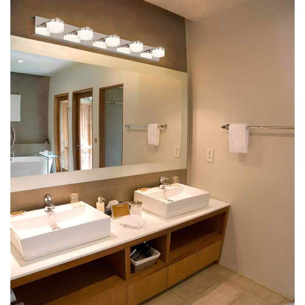 Eglo Romendo 30.86 in. 5-Light Chrome LED Bathroom Vanity Light Bar