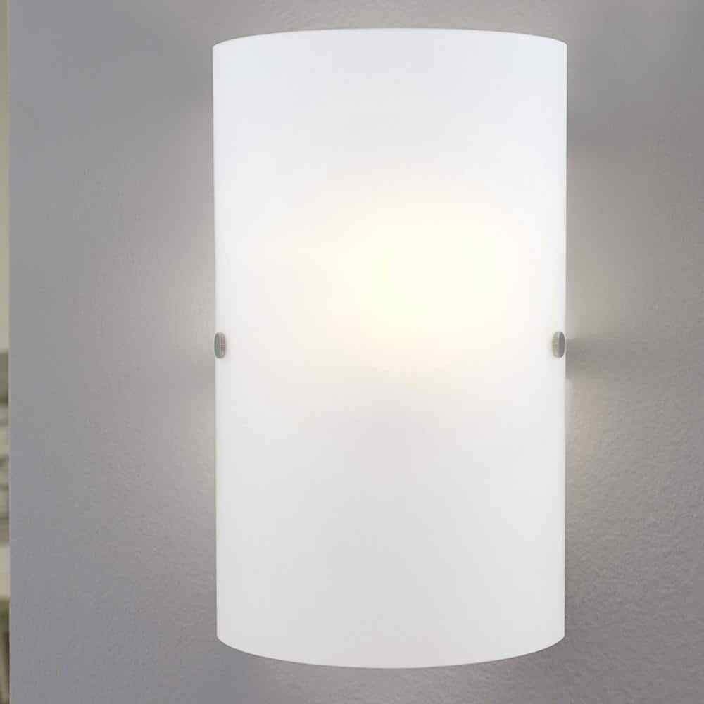 Eglo Troy 3 3 in. W x 11.8 in. H 1-Light Matte Nickel Wall Sconce w/ Glass Shade