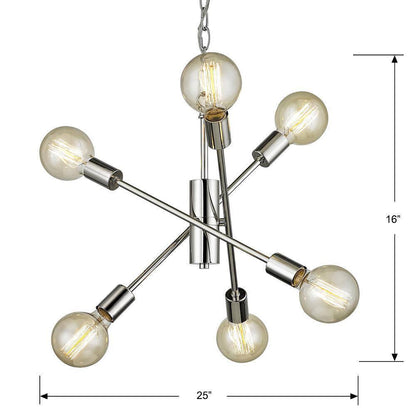 Home Decorators Collection Fife 6-Light Polished Nickel Sputnik Chandelier