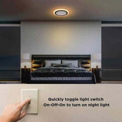 Hampton Bay Clement Round Flat Panel 13 in. Black Integrated LED Flush Mount