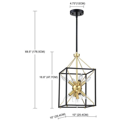 PUDO 10 in. 1-Light Black Painting White Vanity Light Chandelier15-M-50929
