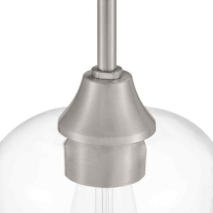 Hampton Bay Pavlen 1-Light Brushed Nickel Contemporary Hanging Mini Pendant