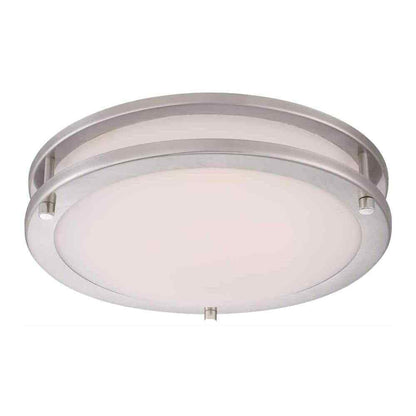 Hampton Bay Flaxmere 11.8 in. Brushed Nickel LED Flush Mount Ceiling Light