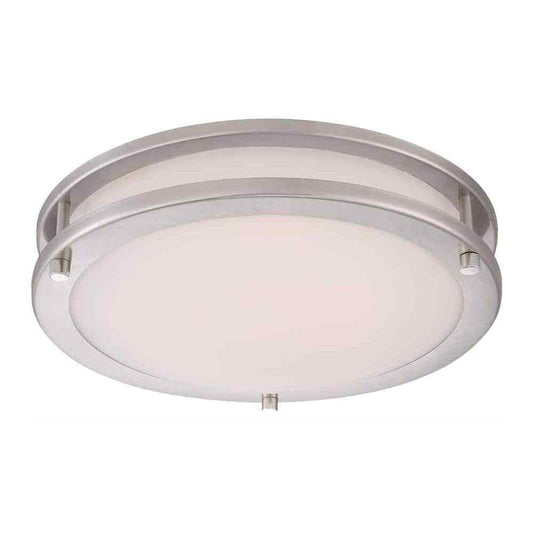 Hampton Bay Flaxmere 11.8 in. Brushed Nickel LED Flush Mount Ceiling Light