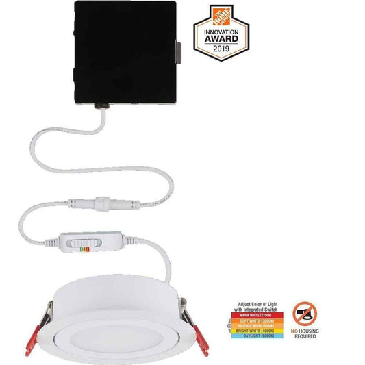 Commercial Electric Slim Directional 4 in. Canless Recessed LED Kit