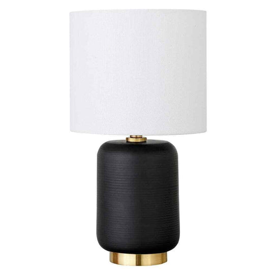 Meyer&Cross Lambert 15 in. Matte Black and Brass Ceramic Mini Table Lamp ML0925